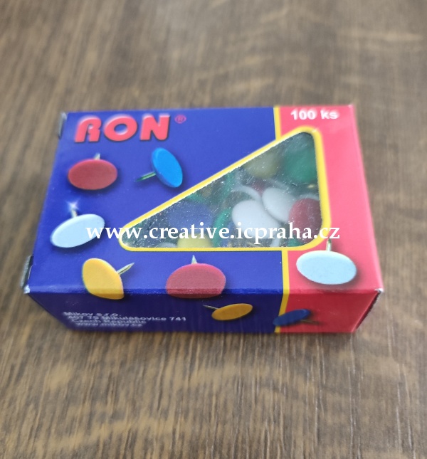 připínáčky 224B/100ks barevné RON